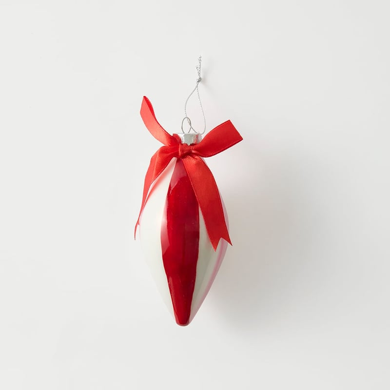 Vintage Glass Red, Pink & White Candy Cane Ornament Set of 3
