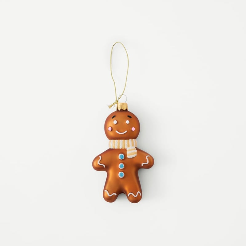 Vintage Glass Brown Gingerbread Man Ornament