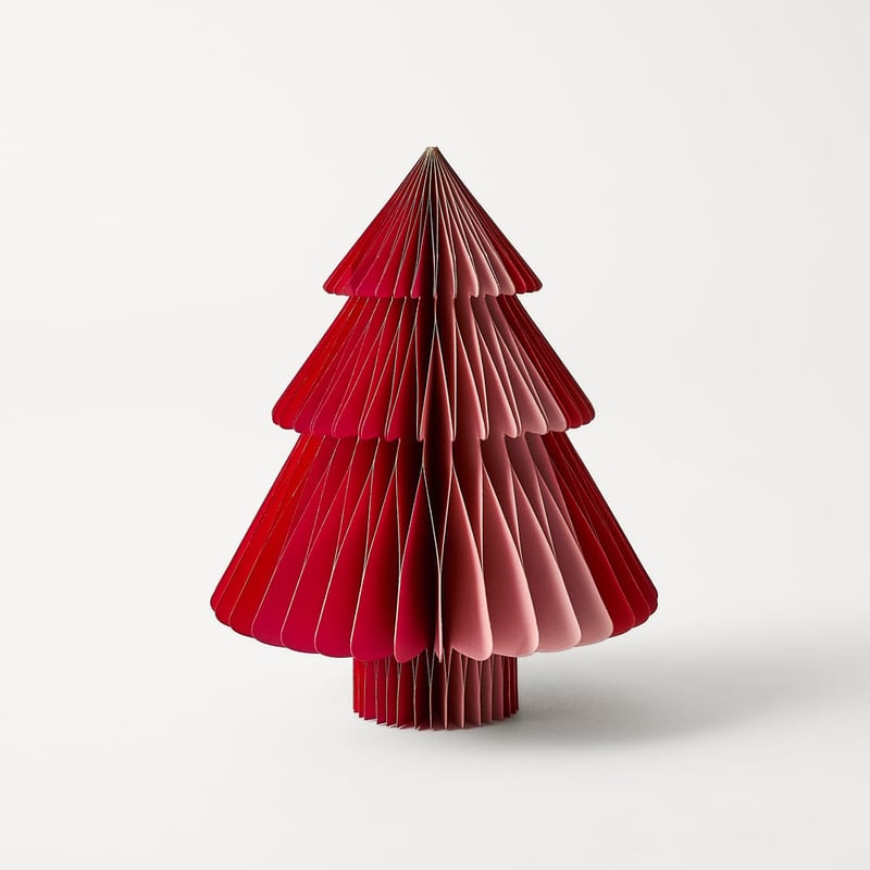 Honeycomb Paper Red & Pink Small Tree