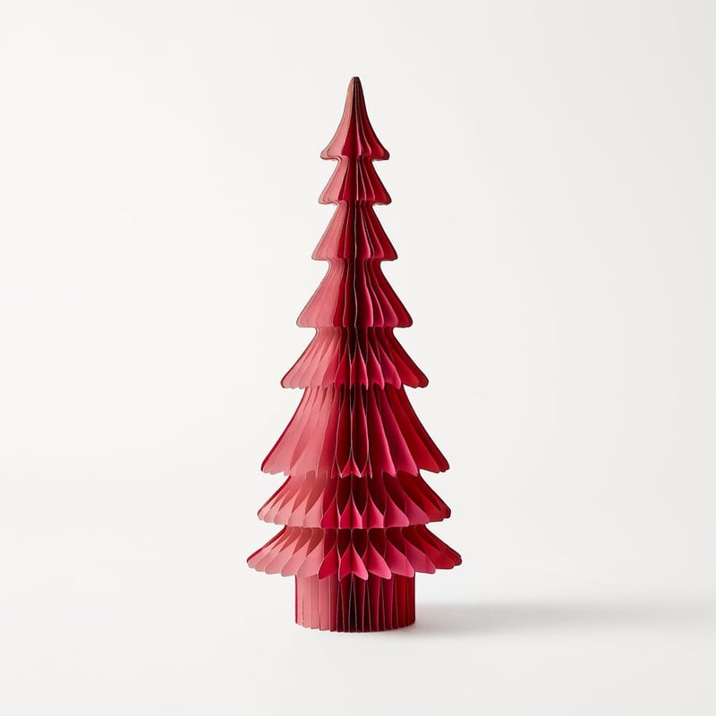 Honeycomb Paper Red & Pink Large Tree
