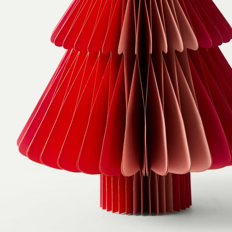 Honeycomb Paper Red & Pink Small Tree