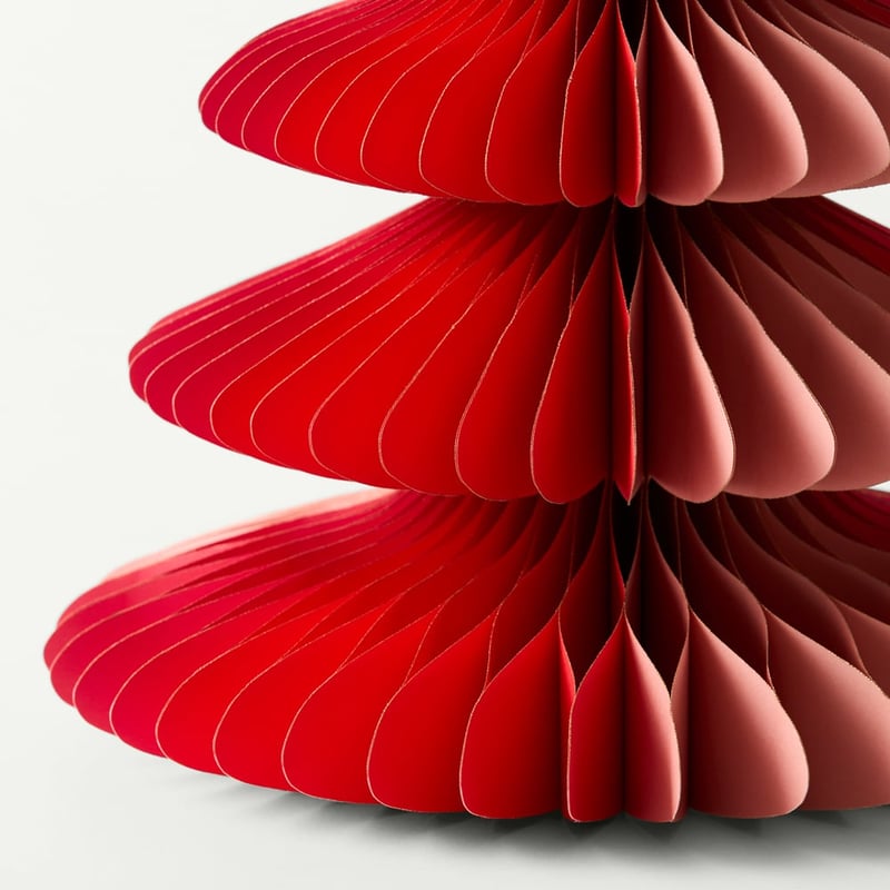 Honeycomb Paper Red & Pink Medium Tree