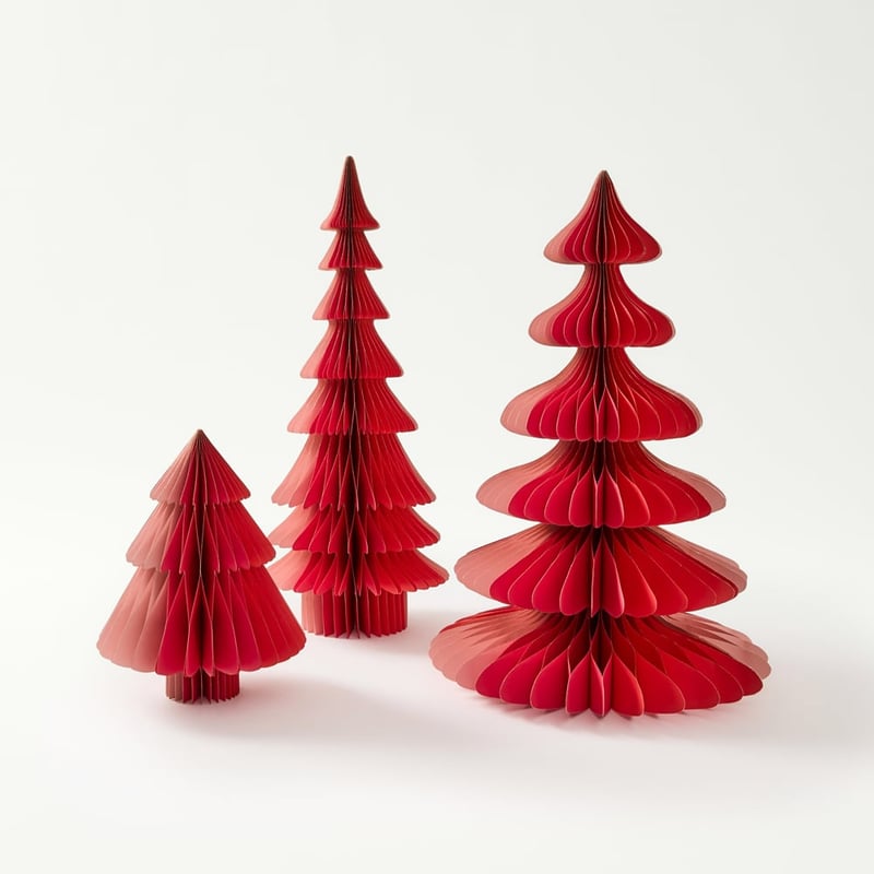 Honeycomb Paper Red & Pink Large Tree
