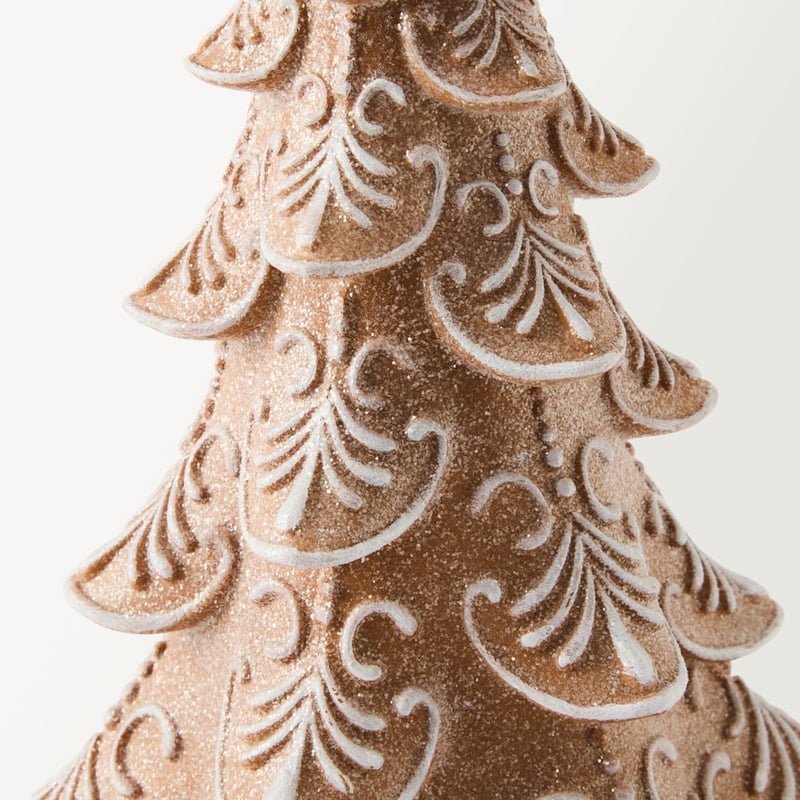 Frosted Gingerbread Brown & White Tree