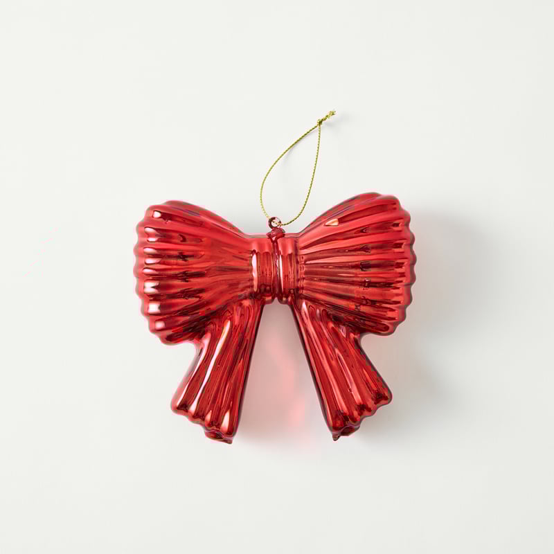 Antique Glass Red Bow Decoration