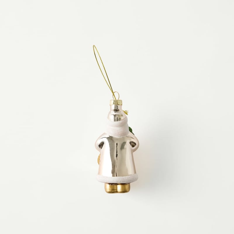 Antique Glass Gold Santa Decoration