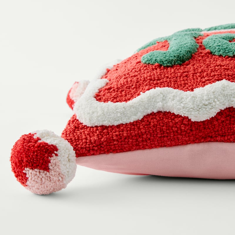 Festive Holly Jolly Text Cushion
