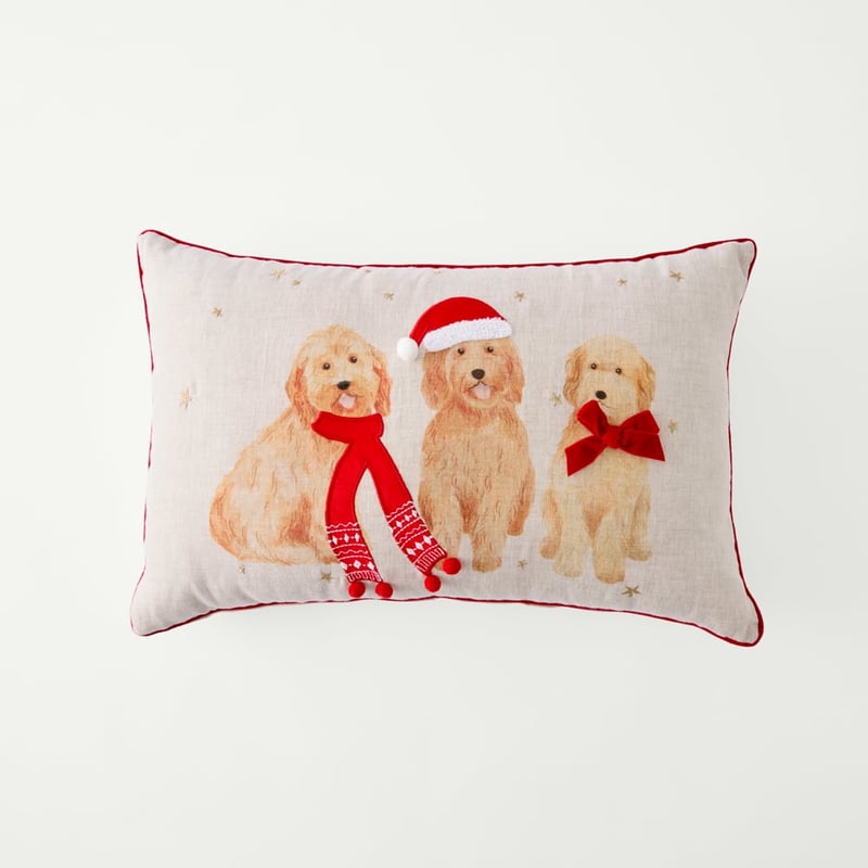 Festive Cavoodles Linen Cushion