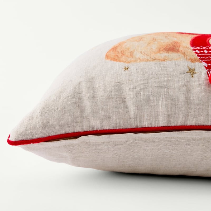 Festive Cavoodles Linen Cushion