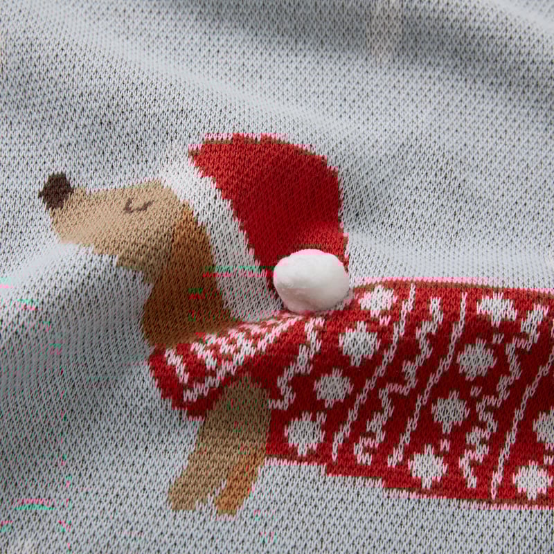 Festive Dashing Dachshunds Knitted Throw