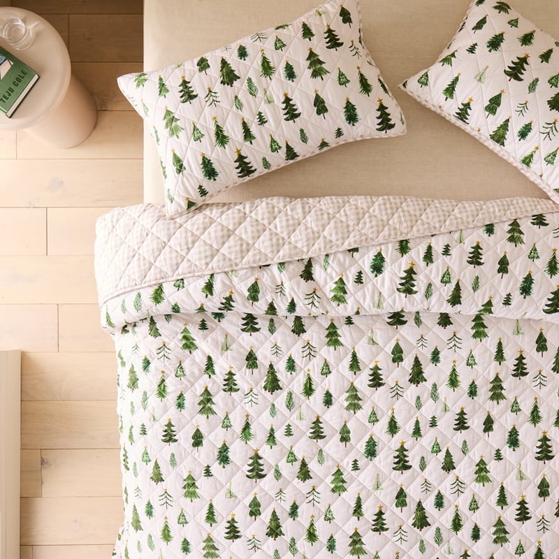 Christmas Tree Green Coverlet Set