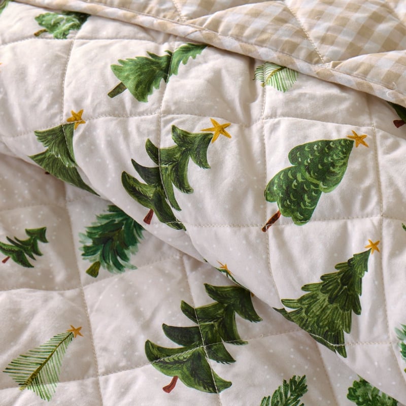Christmas Tree Green Coverlet Set