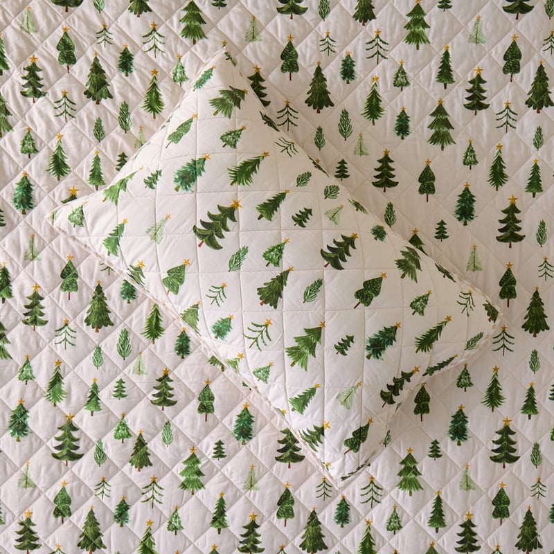 Christmas Tree Green Coverlet Set