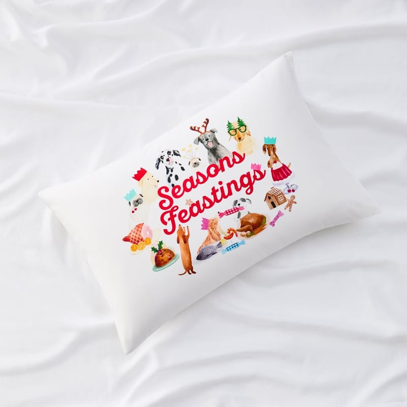 Seasons Feastings Text Pillowcase