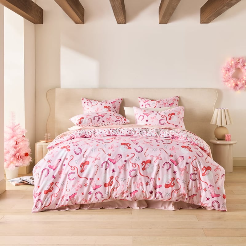 Sweet Dreams Christmas Cowgirl Pink Quilt Cover Set + Separates