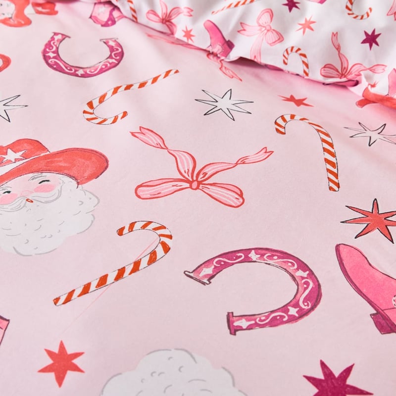 Sweet Dreams Christmas Cowgirl Pink Quilt Cover Set + Separates