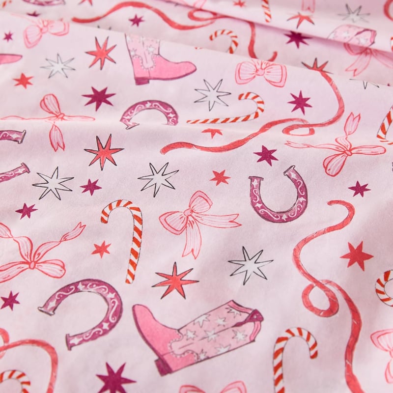 Sweet Dreams Christmas Cowgirl Pink Sheet Set