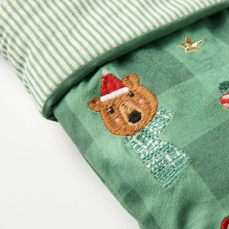 Green Christmas Animals Stocking