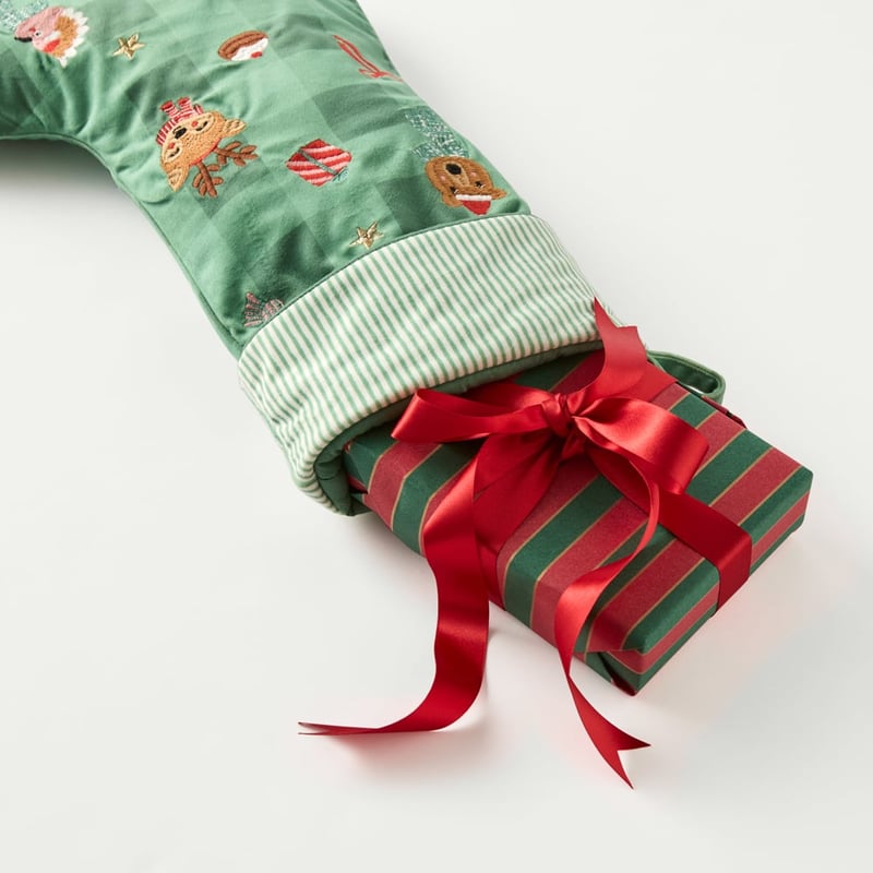 Green Christmas Animals Stocking