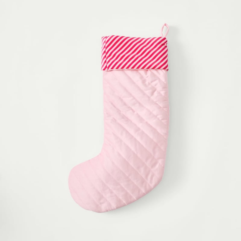 Pink Velvet Bow Stocking