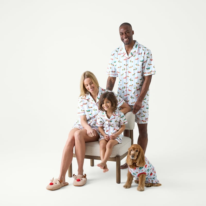 Men's Christmas Dachshund Blue Short Pyjama Set