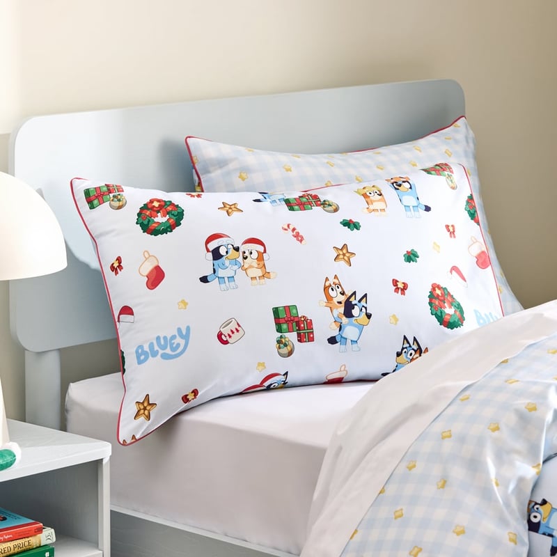Bluey Christmas Blue Quilt Cover Set