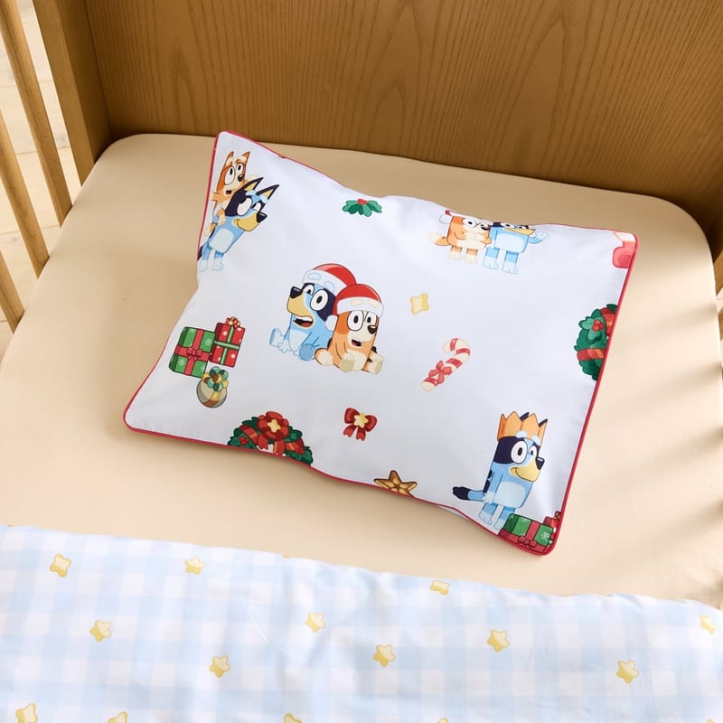 Bluey Christmas Blue Cot Quilt Cover Set