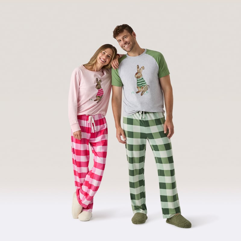 Womens Easter Binky Pink Long Pyjama Set