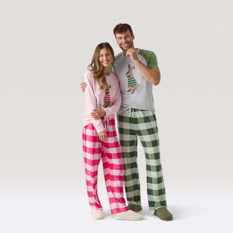 Womens Easter Binky Pink Long Pyjama Set