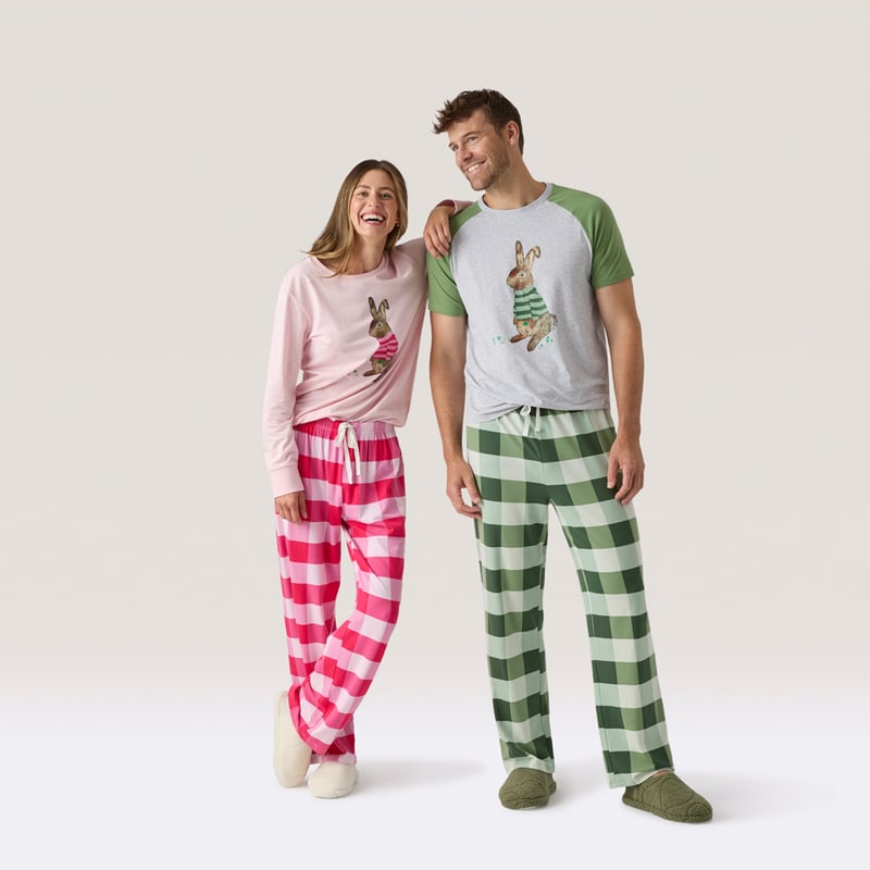 Womens Easter Binky Pink Long Pyjama Set