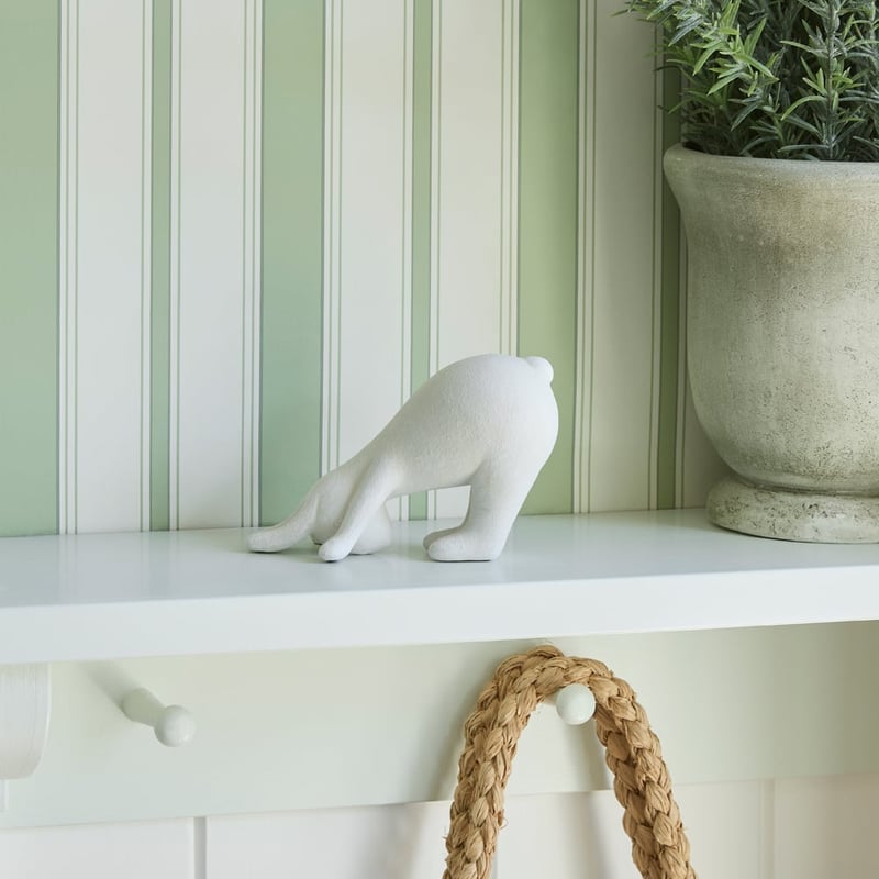 Bend To The Floor White Yoga Bunny