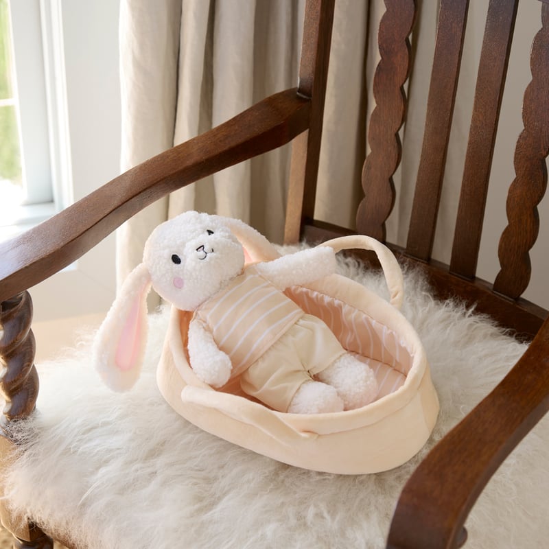 Bunny In Carrier Yellow Snuggle Friend