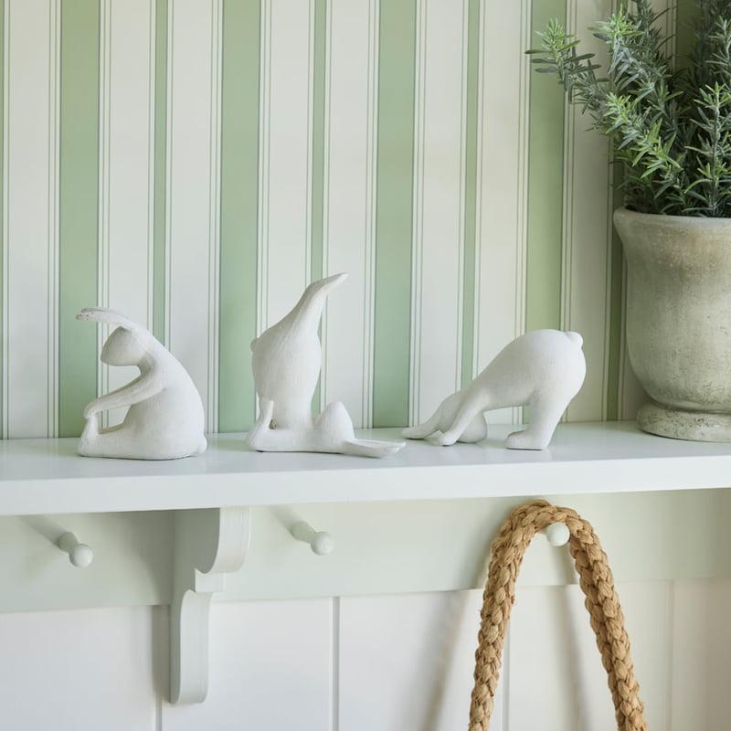 Bend To The Floor White Yoga Bunny