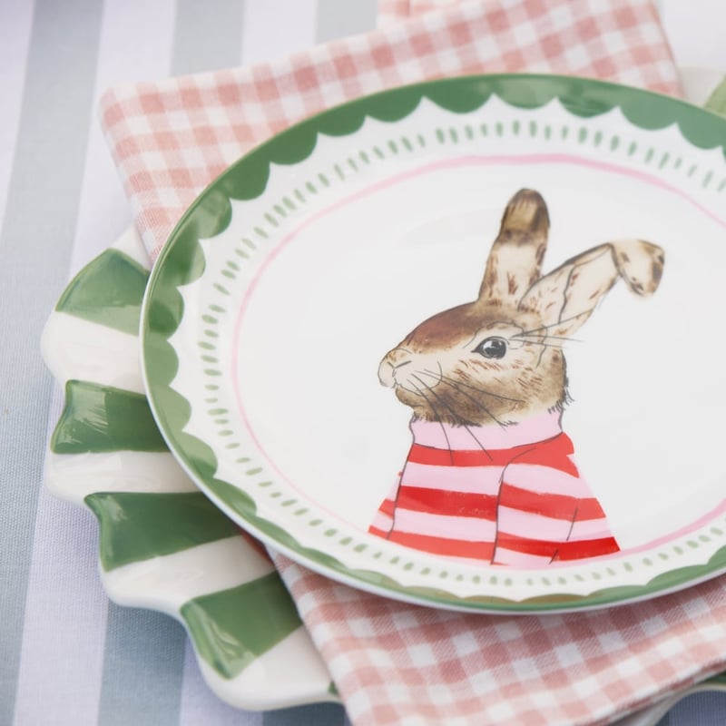 Bunny Friends Green Plate