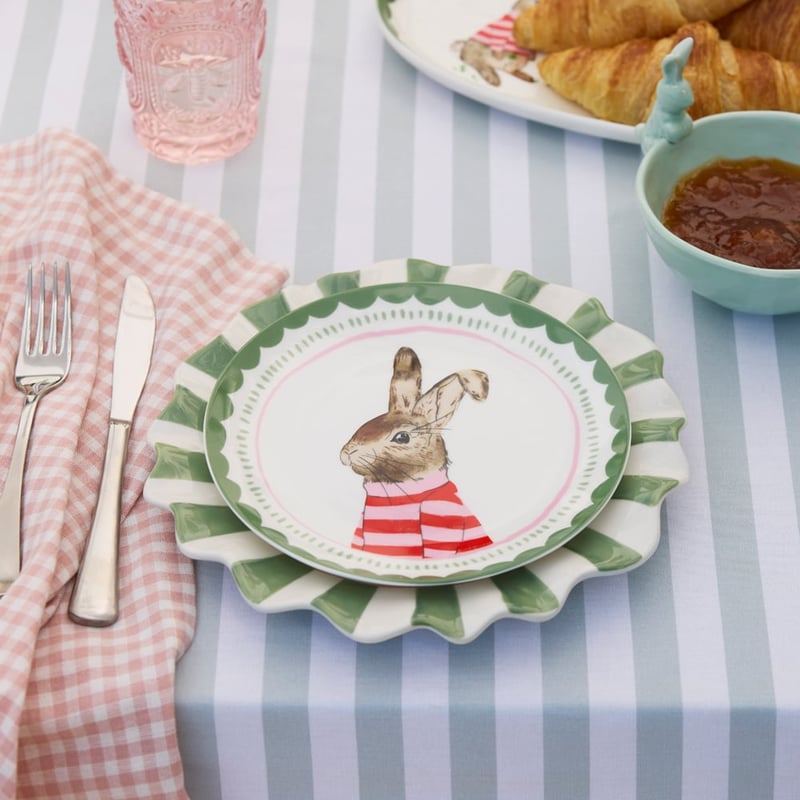 Bunny Friends Green Plate