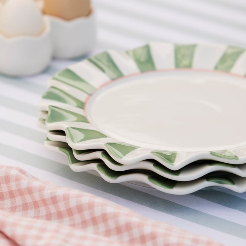 Frill Green Stripe Plate