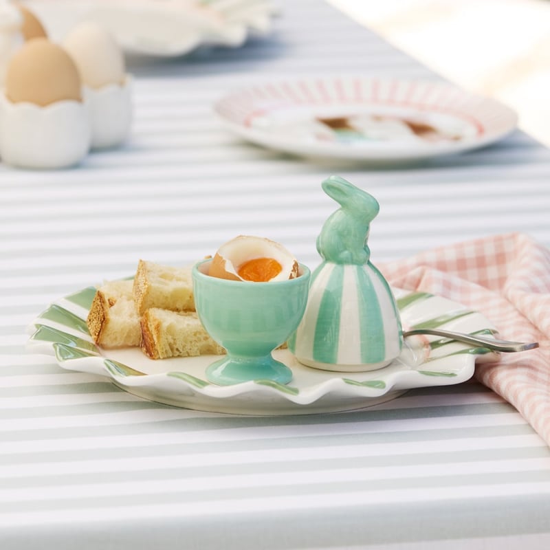 Frill Green Stripe Plate