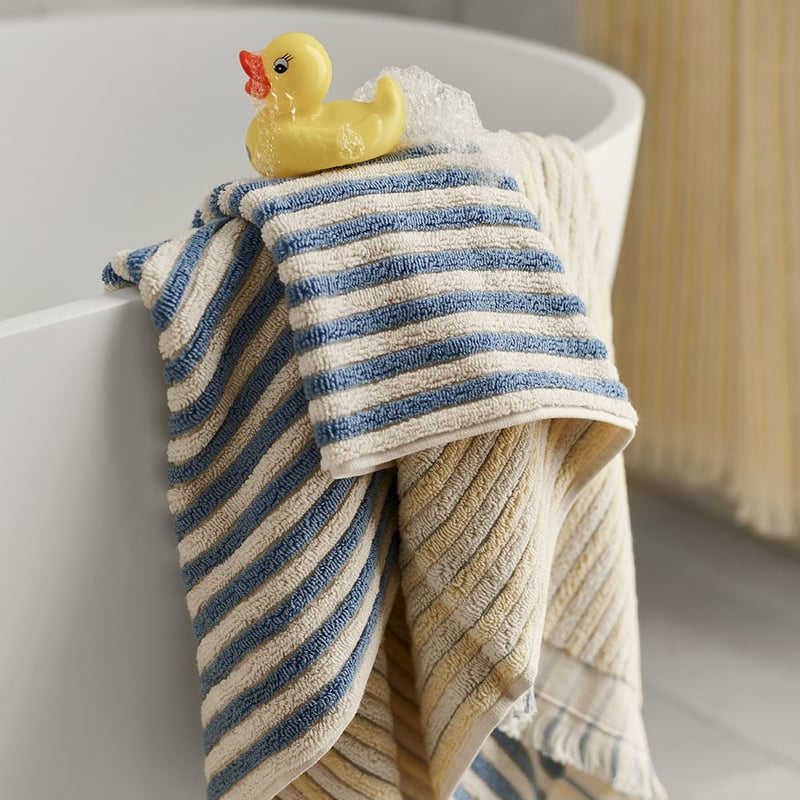 European Sophia Chambray Blue & Corn Turkish Cotton Towel Range