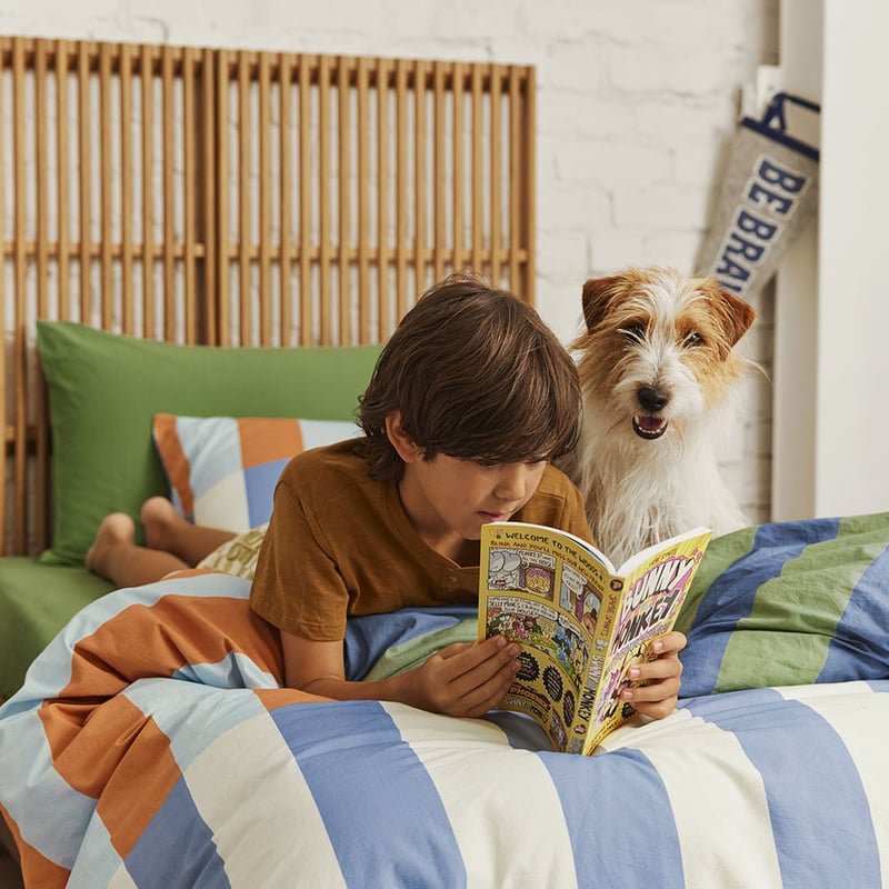 Stonewashed Tanner Blue Quilt Cover Set