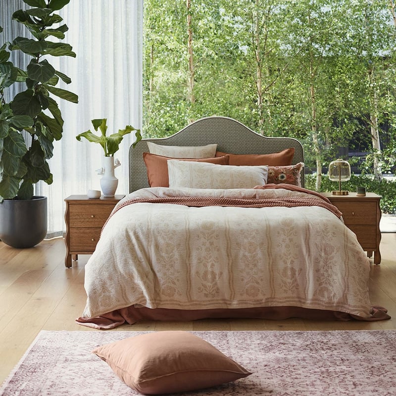 Garden House Natural Jacquard Quilt Cover Separates