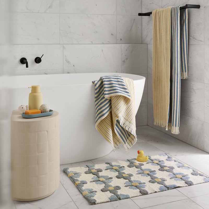 European Sophia Chambray Blue & Corn Turkish Cotton Towel Range