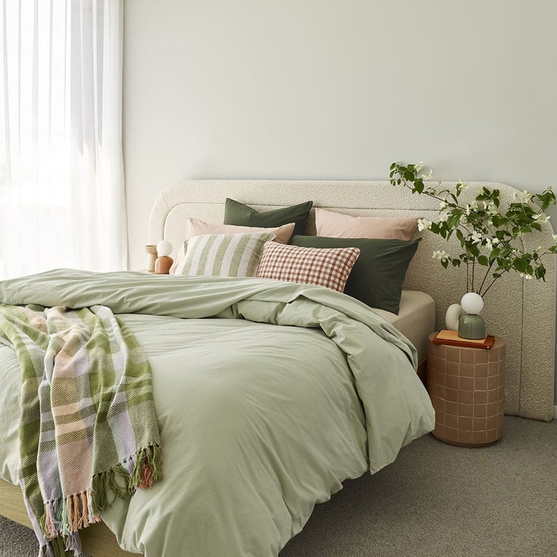 Stonewashed Cotton Pistachio Quilt Cover Separates