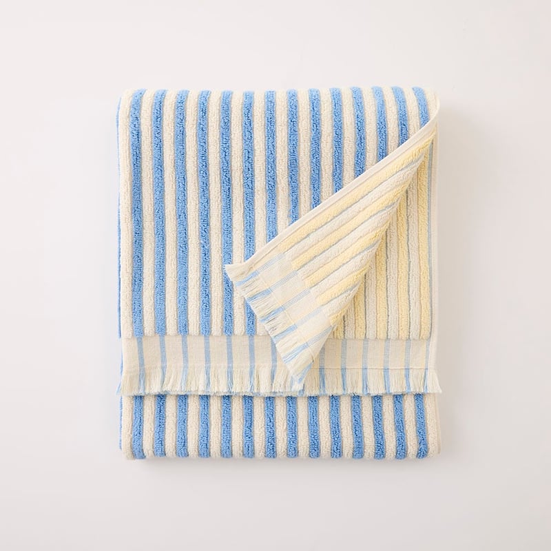 European Sophia Chambray Blue & Corn Turkish Cotton Towel Range