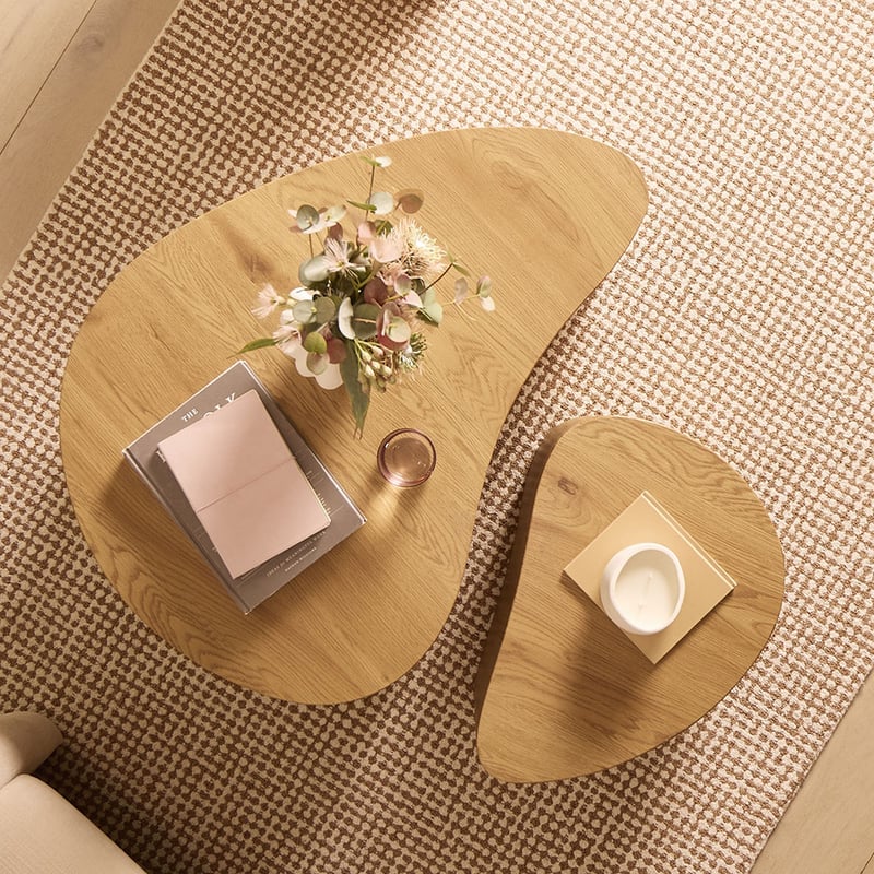 Ely Faux Oak Coffee Table Set