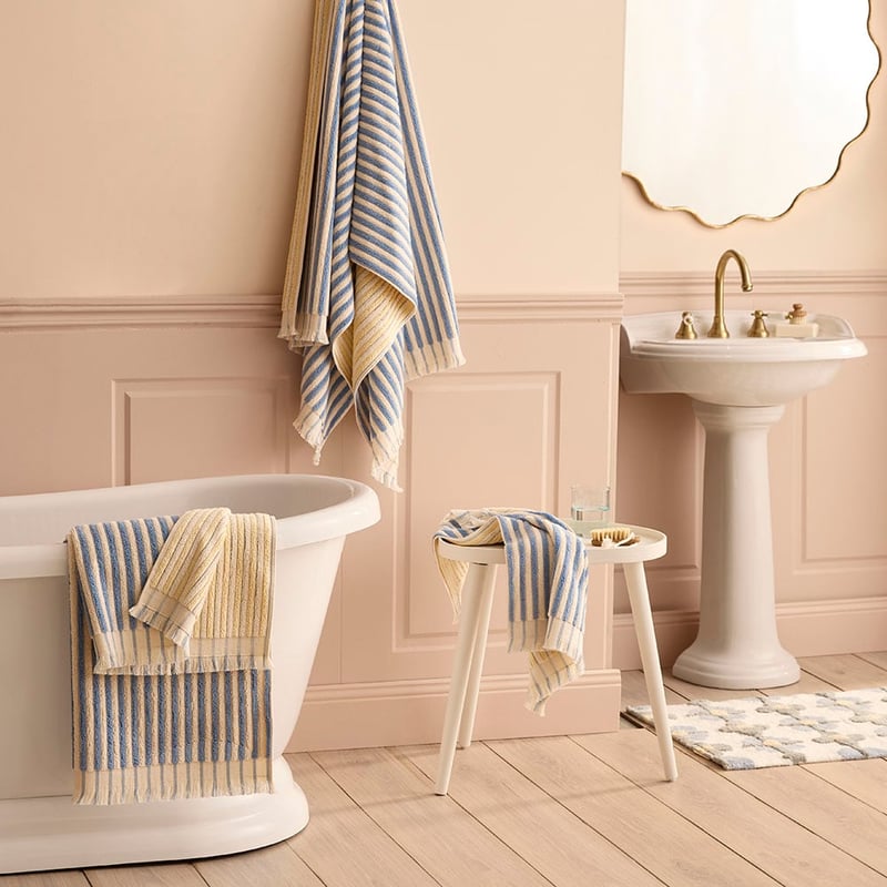 European Sophia Chambray Blue & Corn Turkish Cotton Towel Range