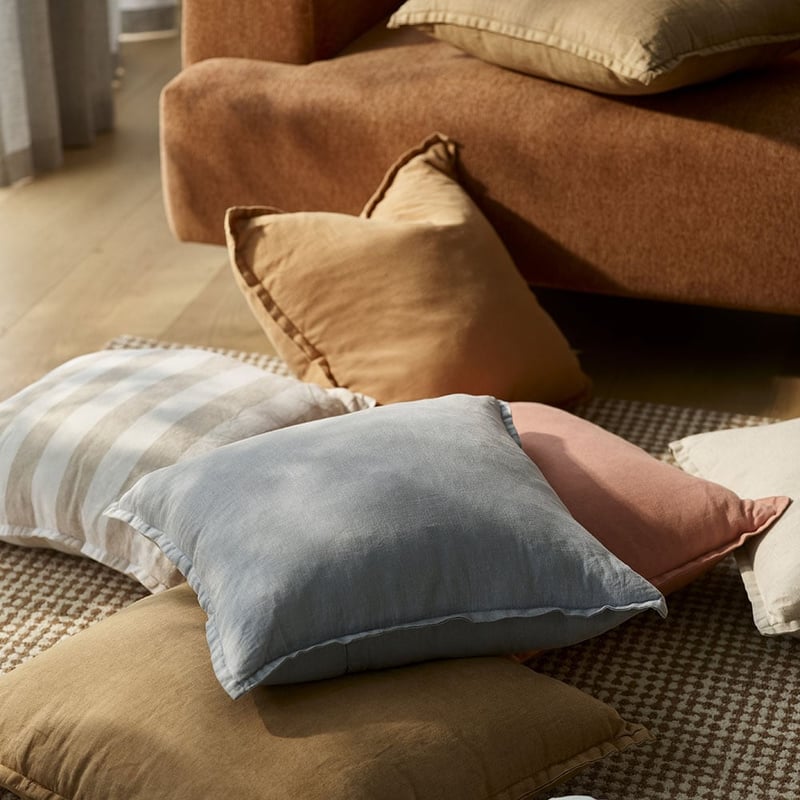 Belgian Peanut Vintage Washed Linen Cushion