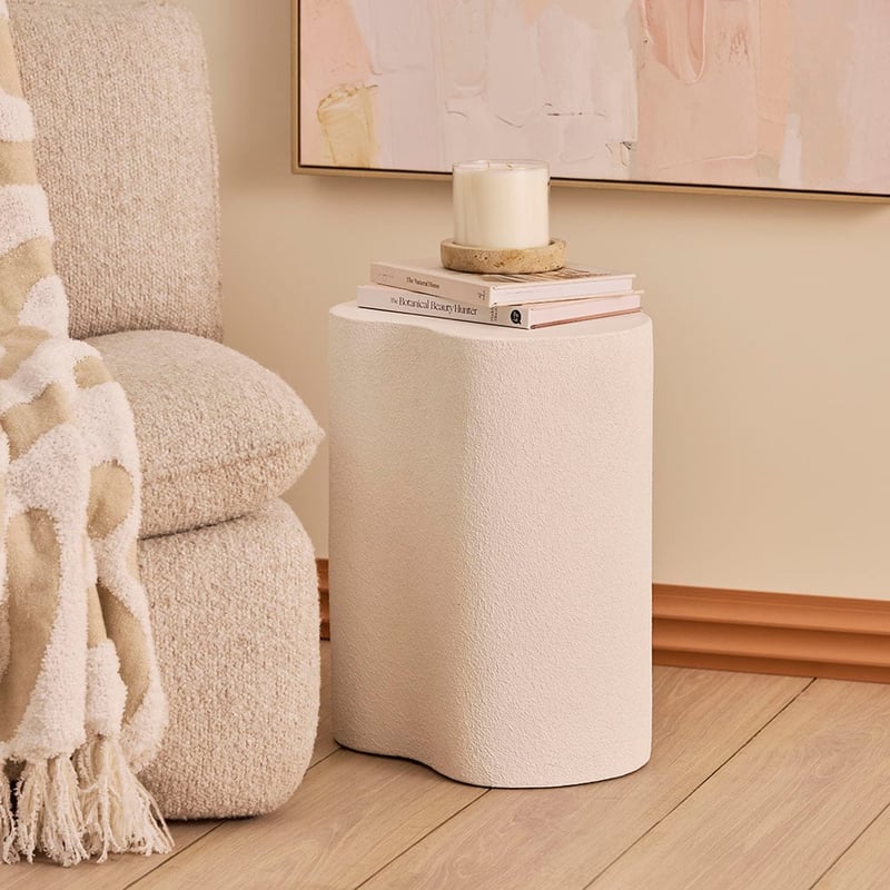 Kidney White Side Table