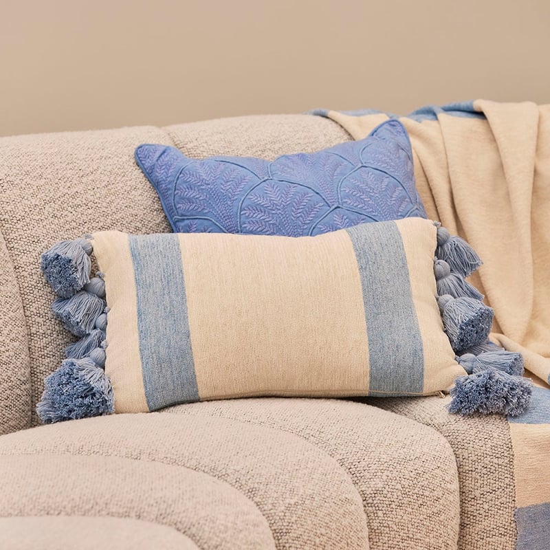 Garden House Soft Chambray Stripe Cushion