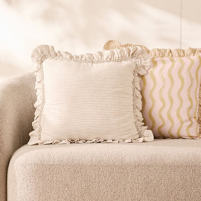 Brydee Linen & White Stripe Linen Cushion