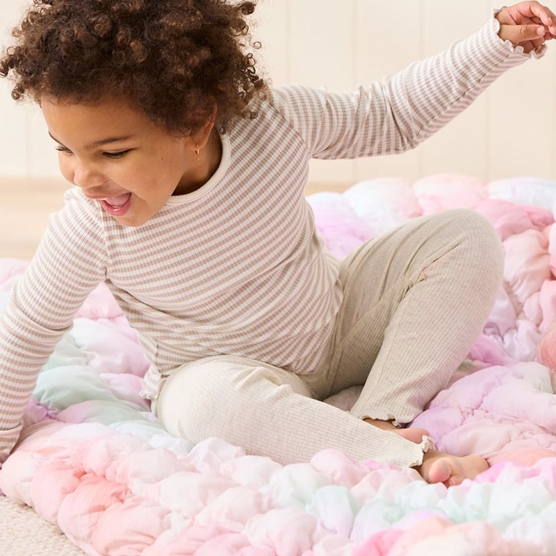 Ombre Marshmallow Quilted Quilt Cover Set